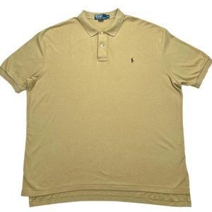 Gold The Iconic Mesh Polo Ralph Lauren Polo Shirt - Sz XL